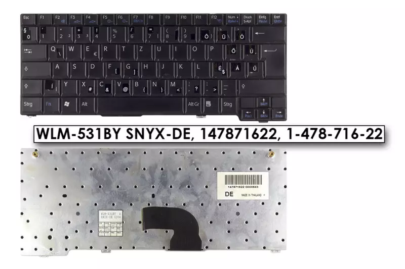 Sony Vaio PCG-6D1M használt magyarított billentyűzet (WLM-531BY SNYX-DE, 147871622, 1-478-716-22)
