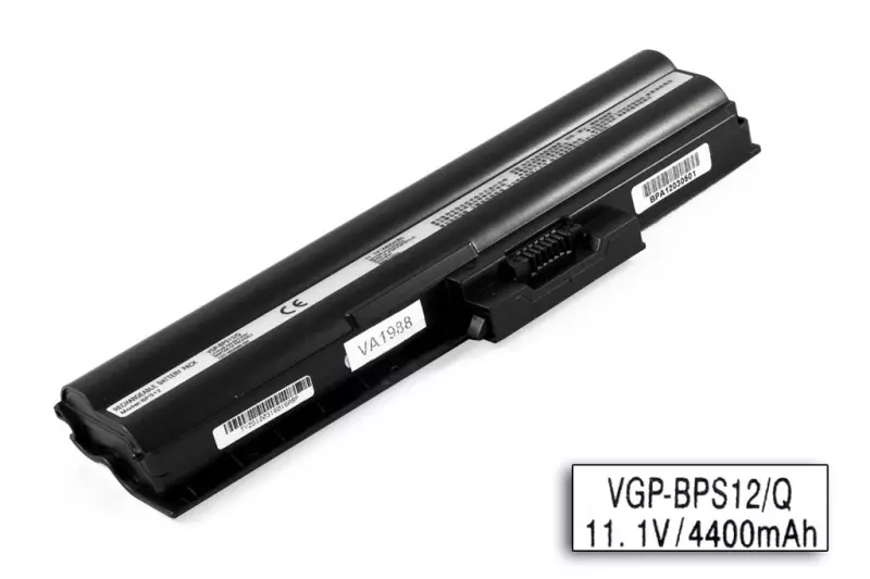 Sony Vaio VGN-Z sorozat VGP-BPL12, VGP-BPS12 helyettesítő új 6 cellás fekete akkumulátor
