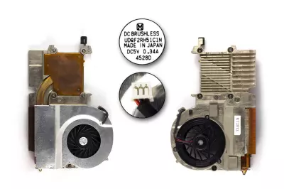 Toshiba Satellite A60, A65 használt komplett hűtő ventilátor egység (V000041850, UDQF2RH51C1N)