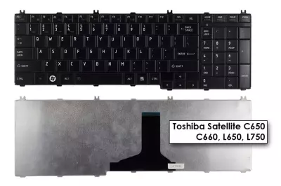 Toshiba Satellite L670 fekete US angol laptop billentyűzet