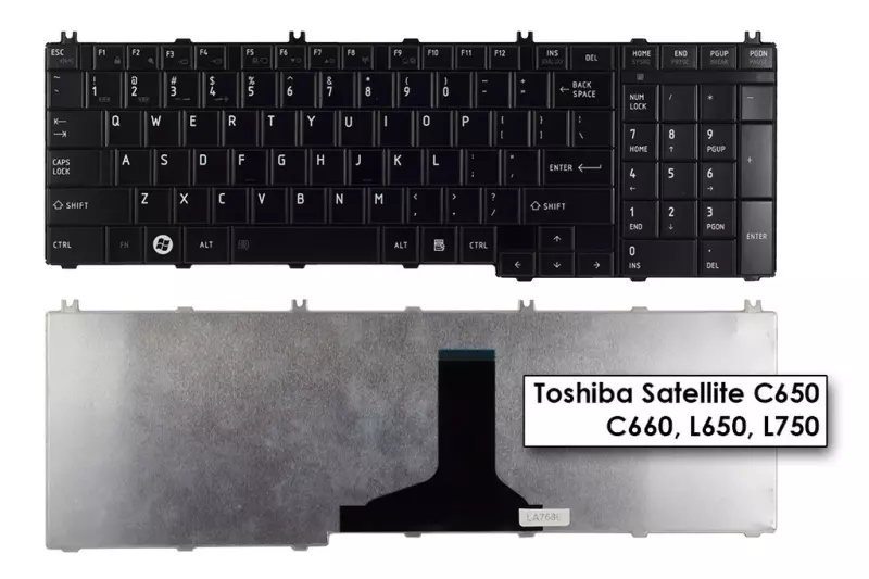 Toshiba Satellite C650, C660, L650, L750 gyári új US angol fényes billentyűzet
