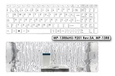 Toshiba Satellite L50D-B fehér magyar laptop billentyűzet