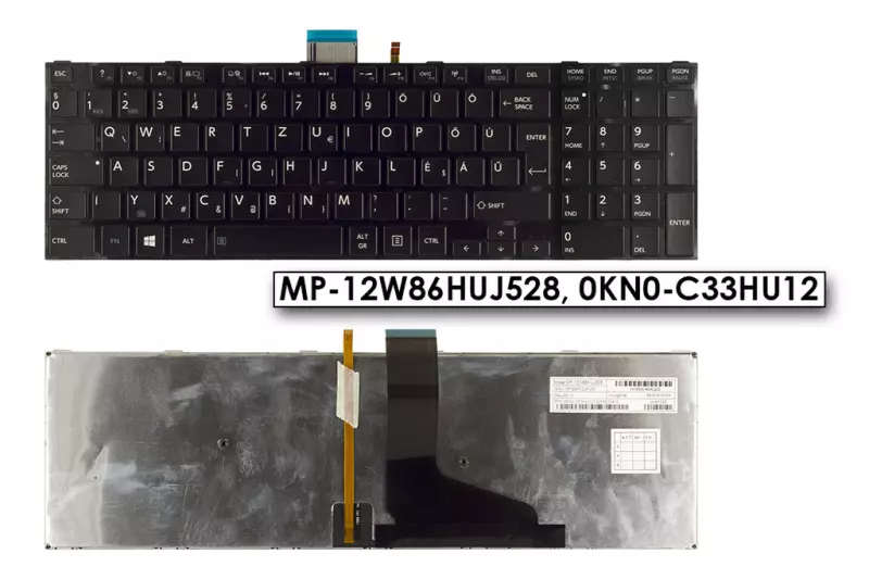 Toshiba Satellite S70 fekete magyar laptop billentyűzet