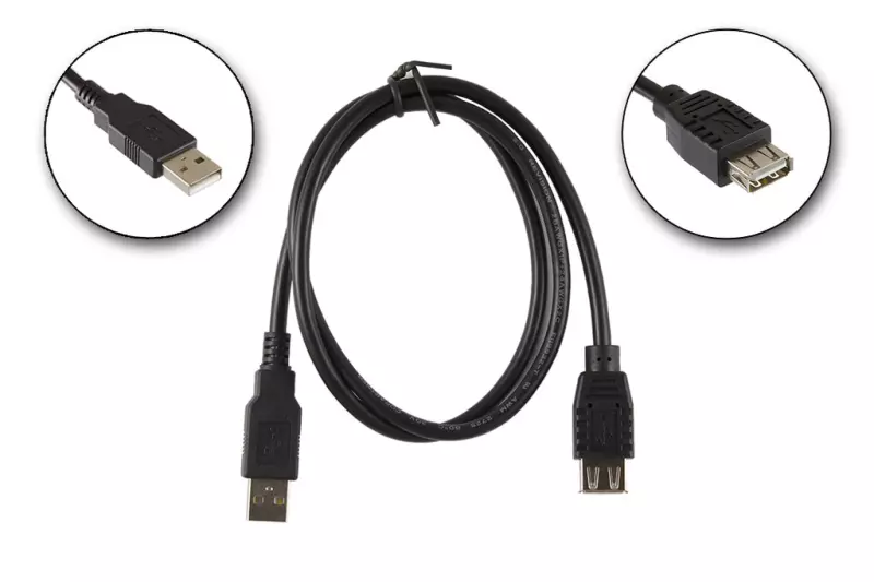 USB A apa - A anya 0.8m hosszabbító kábel, 11.02.8947BR