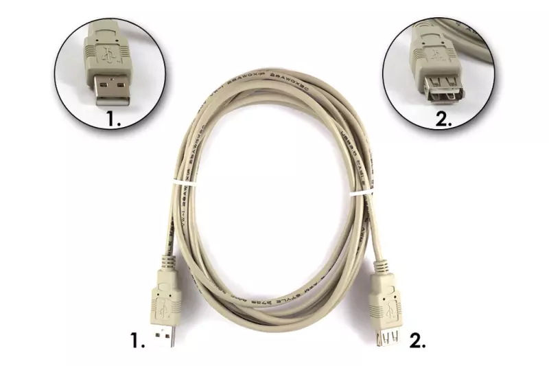 USB A apa - A anya 3m hosszabbító kábel, WUCBE-3