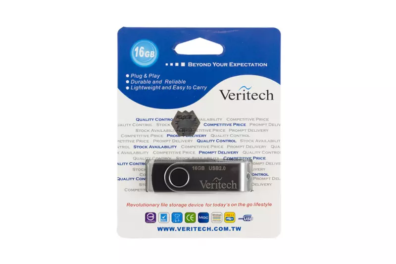 Veritech V312, 16GB ezüst-fekete pendrive (VER V312-16GB-RBK)