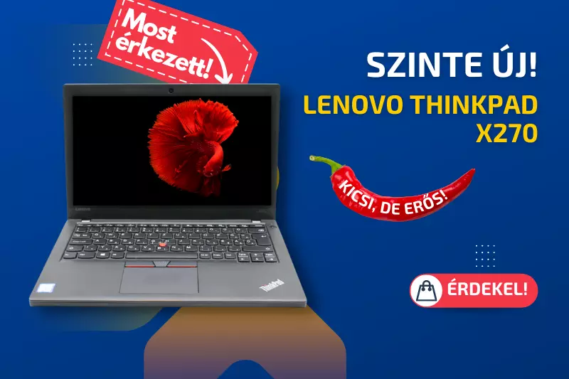 Lenovo ThinkPad X270 | 12,5 colos kijelző | Intel Core i5-7300U | 8GB memória | 256GB SSD | Windows 10 PRO + 2 év garancia!